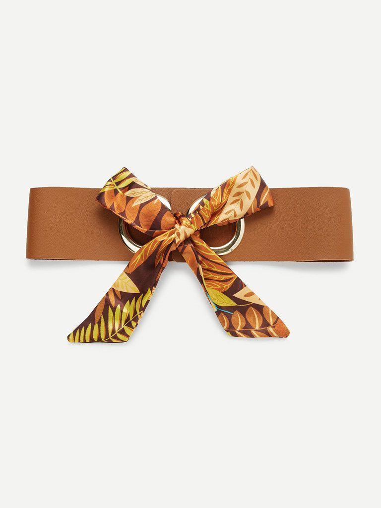 Scarf Bow Front PU Belt