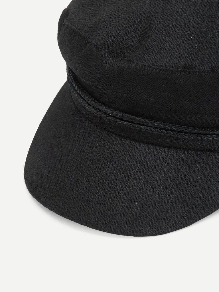 Button Detail Bakerboy Cap-accessories-Des Mess