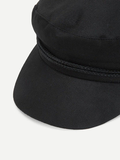 Button Detail Bakerboy Cap-accessories-Des Mess