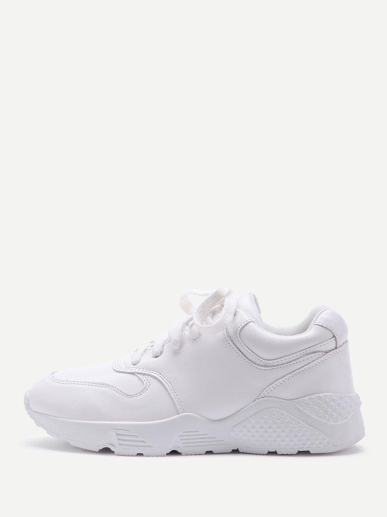 Faux Feather Lace Up Sneakers-shoes-Des Mess
