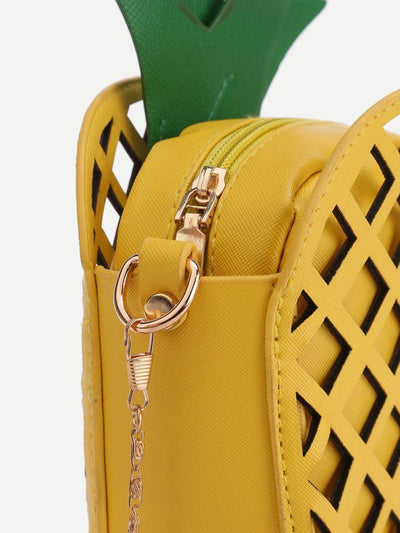 Pineapple Shaped PU Chain Crossbody Bag-accessories-Des Mess