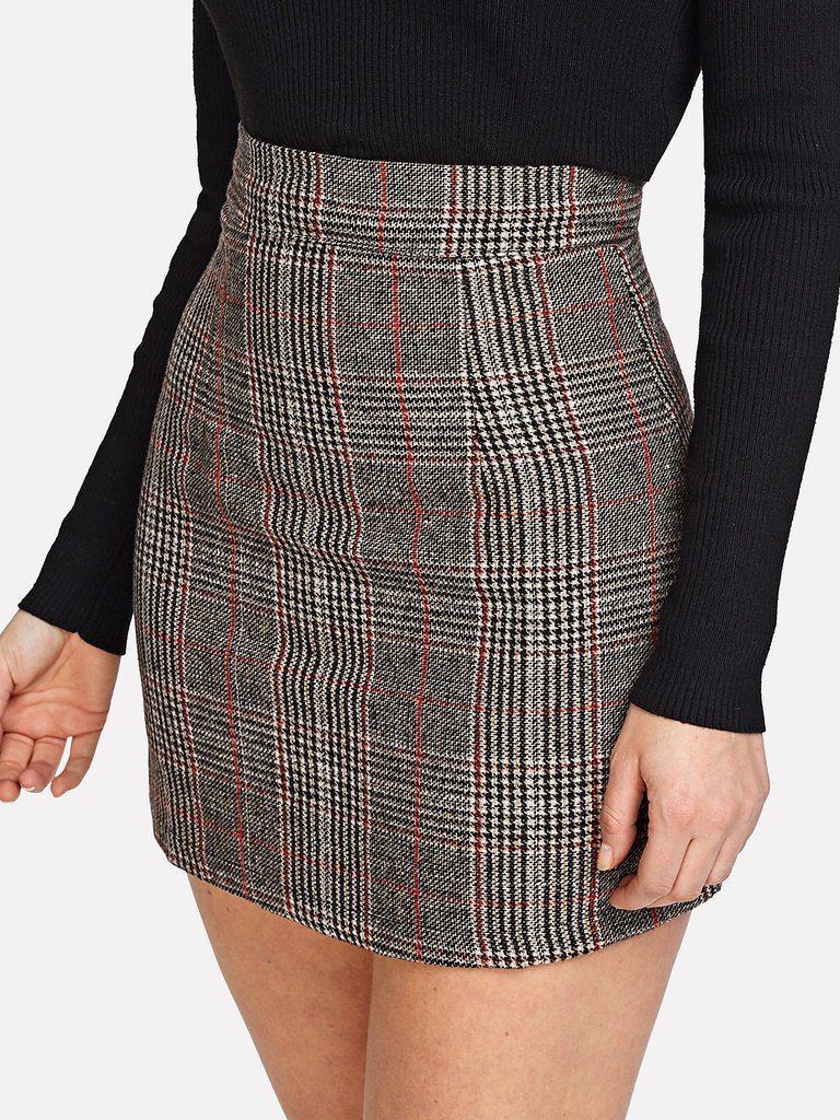 Wales Check Zip Back Skirt-bottom-Des Mess