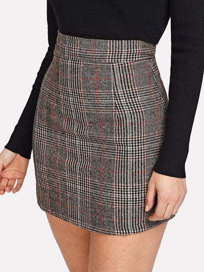 Wales Check Zip Back Skirt-bottom-Des Mess