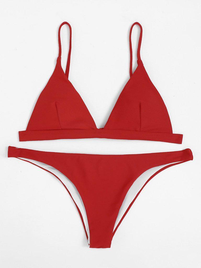 Adjustable Strap Triangle Bikini Set