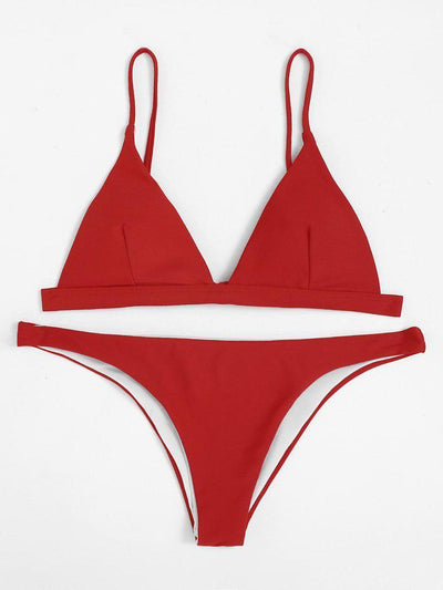 Adjustable Strap Triangle Bikini Set-swimwear-Des Mess