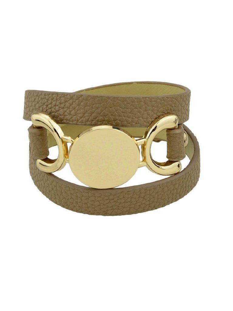 Khaki Multi-Layer Winding Wide Bracelet--Des Mess