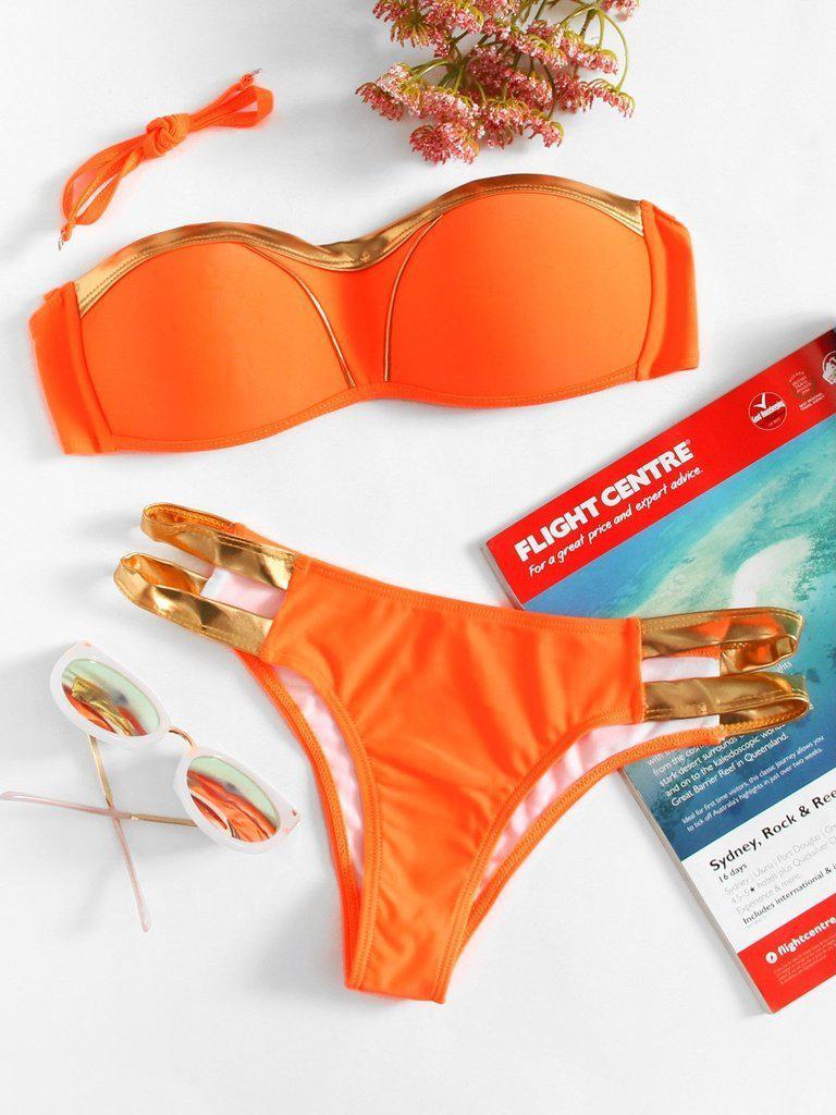 Ladder Cut Out Bikini Set-swimwear-Des Mess