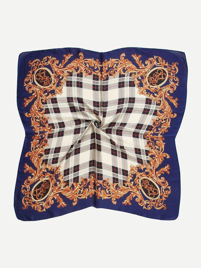 Plaid Print Bandana Scarf-accessories-Des Mess