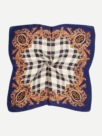 Plaid Print Bandana Scarf-accessories-Des Mess