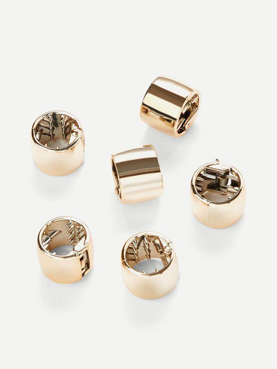 Metallic Hair Clip Set 6Pcs-hair-Des Mess