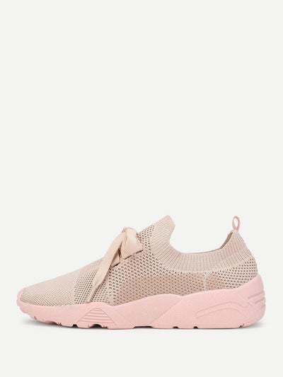 Knitted Laser Out Sneakers-shoes-Des Mess