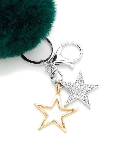 Star Detail Pom Pom Keychain-others-Des Mess