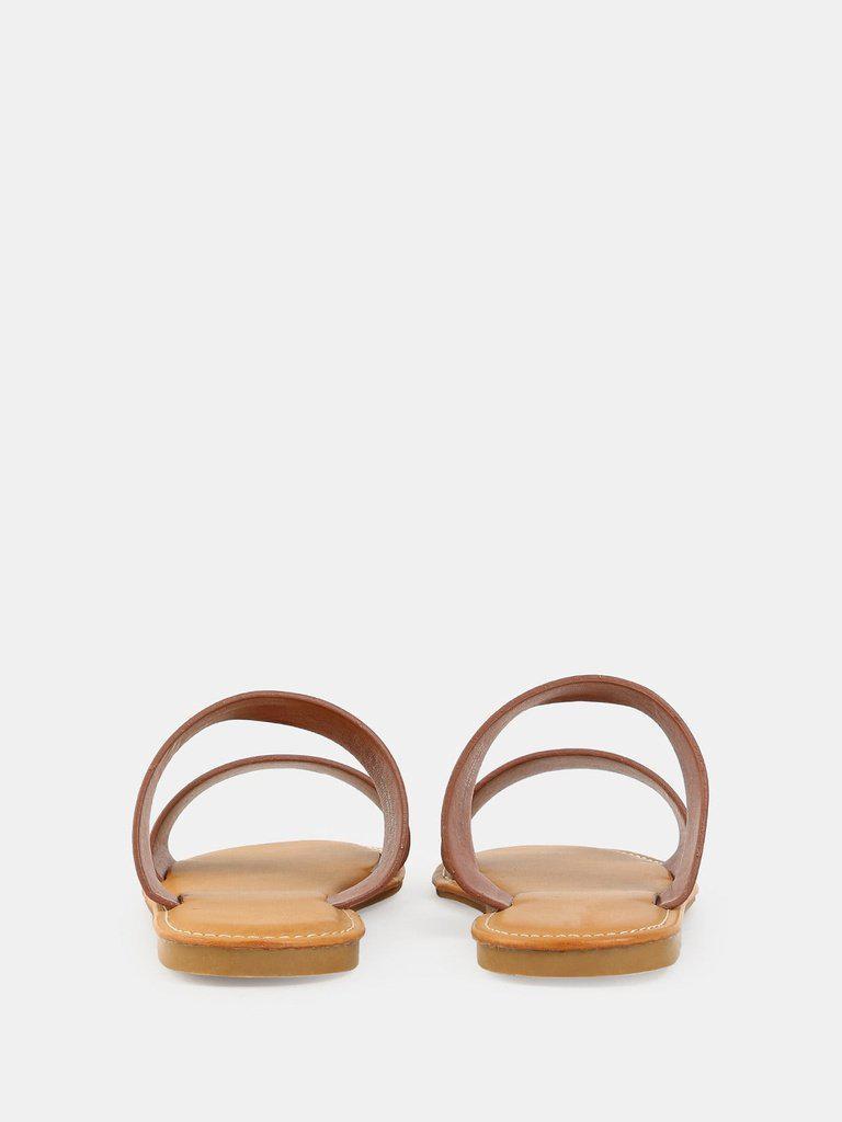 Open Toe Double Strap Sandals TAN-shoes-Des Mess