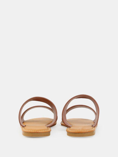 Open Toe Double Strap Sandals TAN-shoes-Des Mess