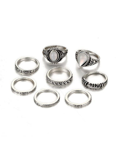 Multi Shaped Ring Set 8pcs-jewelry-Des Mess