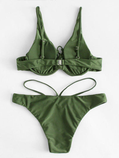 Criss Cross Bikini Set-swimwear-Des Mess