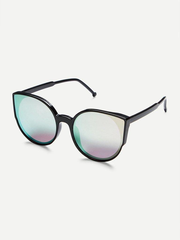 Black Frame Mirror Lens Sunglasses-accessories-Des Mess