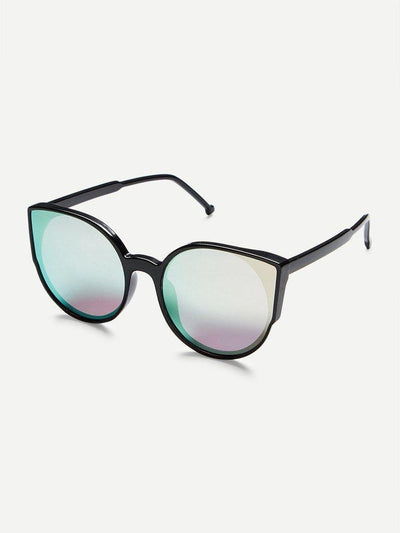 Black Frame Mirror Lens Sunglasses-accessories-Des Mess