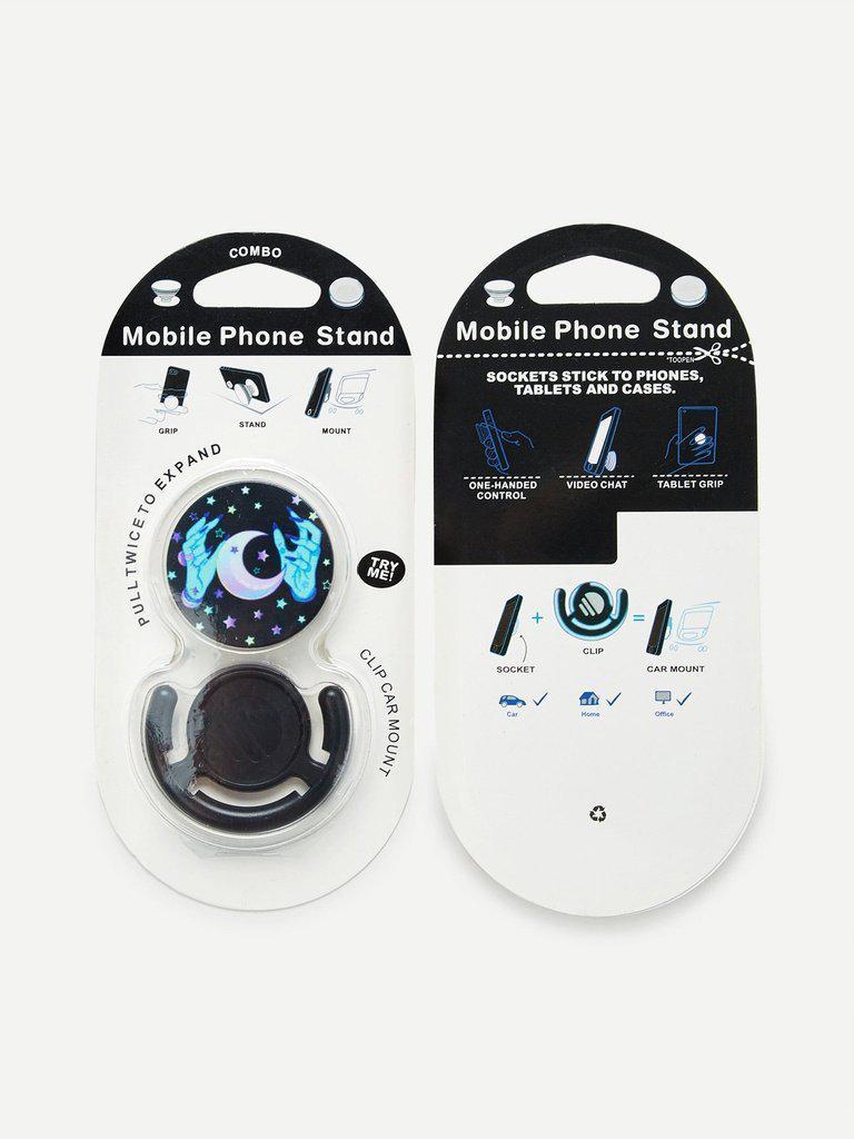 Star & Moon Print Gasbag Phone Holder-others-Des Mess