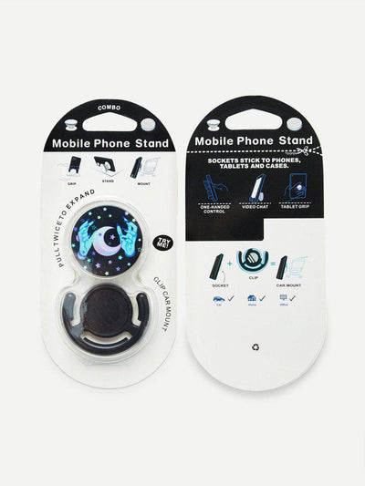 Star & Moon Print Gasbag Phone Holder-others-Des Mess