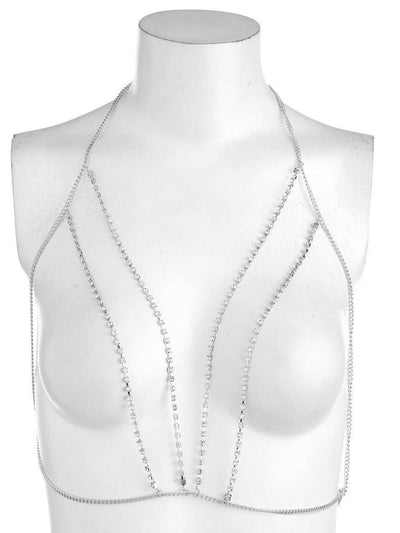Rhinestone Layered Design Bralet Body Chain-jewelry-Des Mess