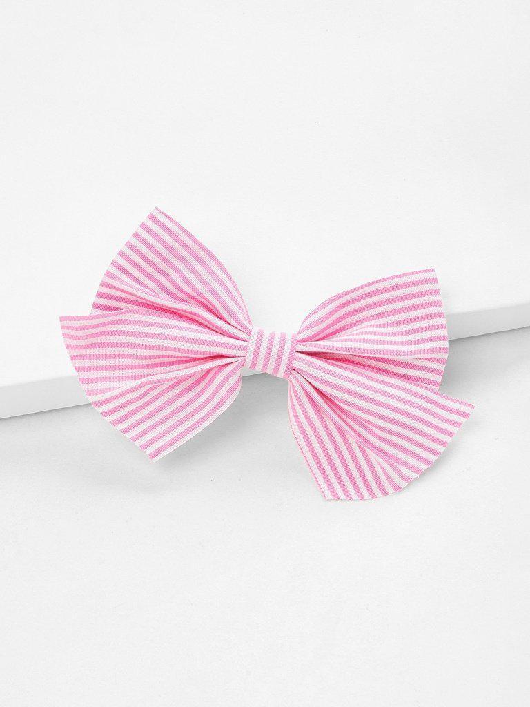 Striped Bow Hair Clip-hair-Des Mess