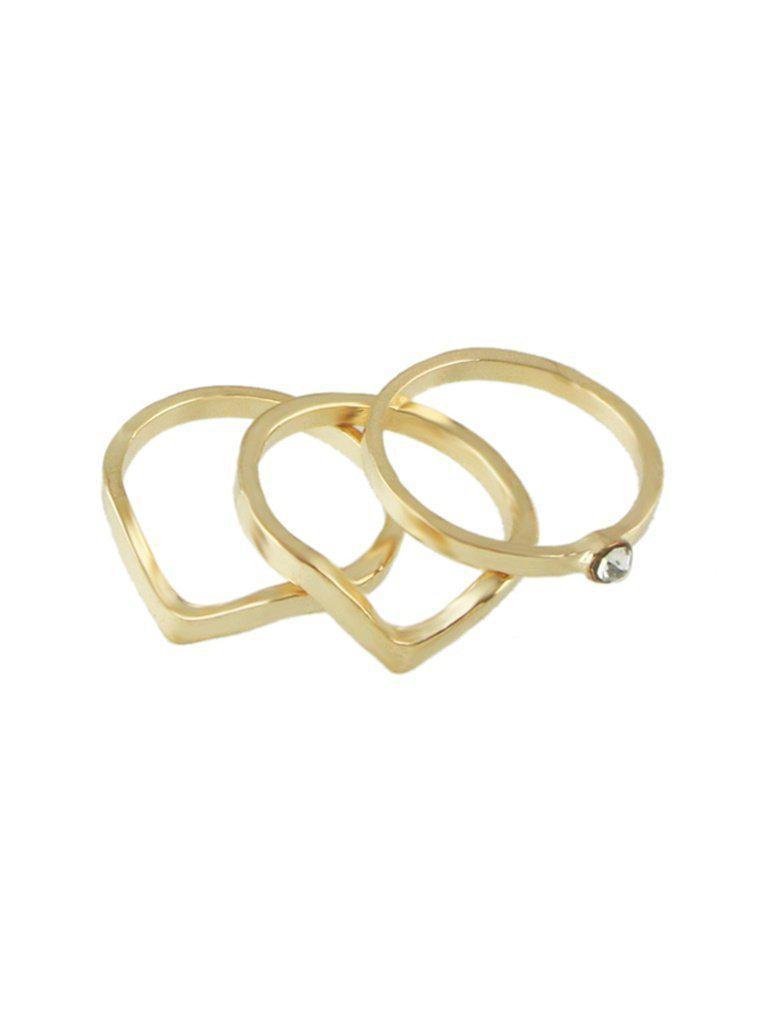 (6 Pcs One Set ) Gold Color Midi Finger Ring Set-jewelry-Des Mess