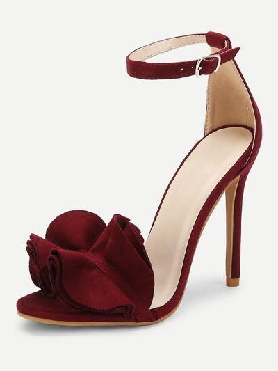 Layered Ruffle Design Stiletto Heels-shoes-Des Mess