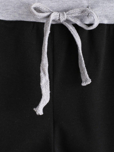 Drawstring Waist Ringer Shorts-bottom-Des Mess