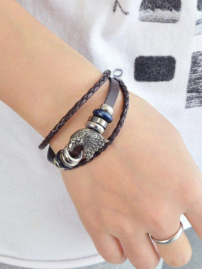 Brown Eagle Head Bracelet--Des Mess