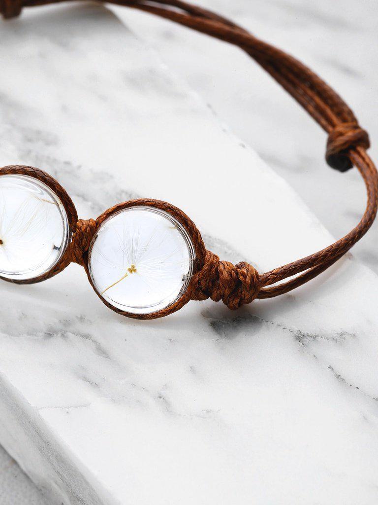 Glass Flower Detail Knot Bracelet--Des Mess
