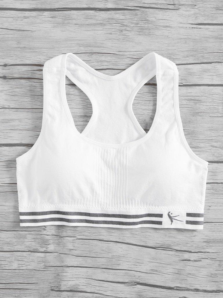 Striped Detail Racerback Sports Bra-sportswear-Des Mess