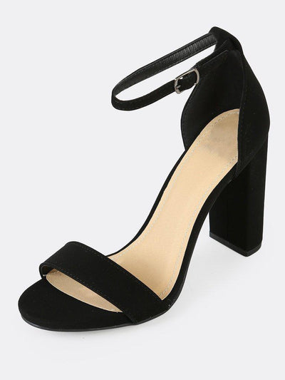 Open Toe Dressy Sandal with Thin Ankle Cuff BLACK-shoes-Des Mess