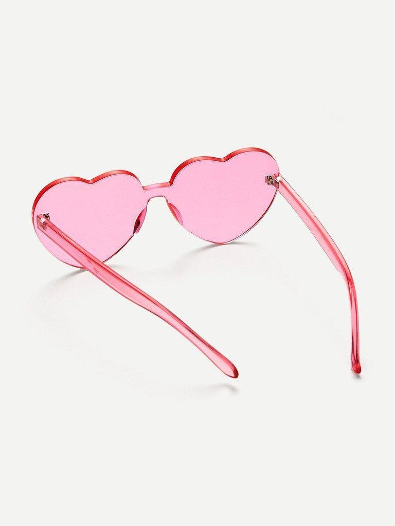 Heart Shaped Lens Rimless Sunglasses-accessories-Des Mess