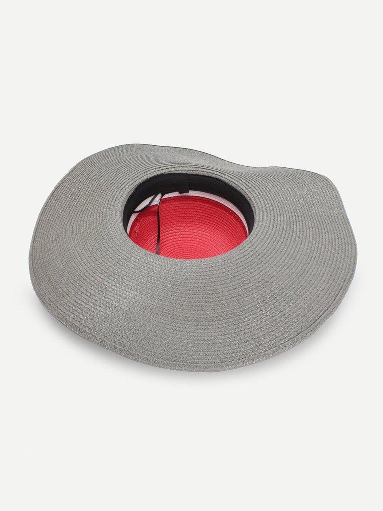 Color Block Design Floppy Hat-accessories-Des Mess