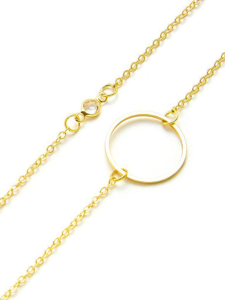 Rhinestone & Ring Detail Chain Bracelet 2pcs--Des Mess