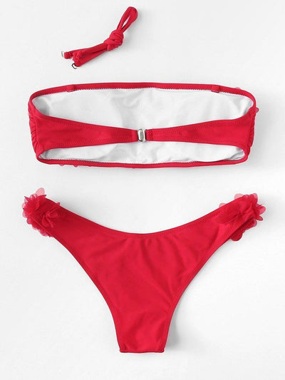 Flower Appliques Bikini Set-swimwear-Des Mess