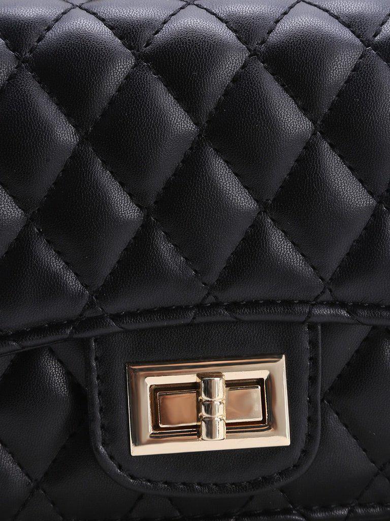 Black Twist Lock Crossbody Bag-accessories-Des Mess