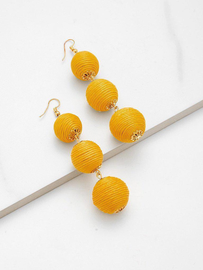 Pom Pom Design Drop Earrings-jewelry-Des Mess