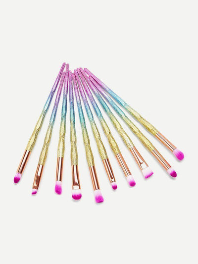 Ombre Handle Makeup Brush 10pcs--Des Mess