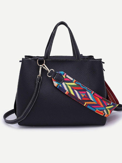 Raw Edge PU Bag With Wide Strap-accessories-Des Mess