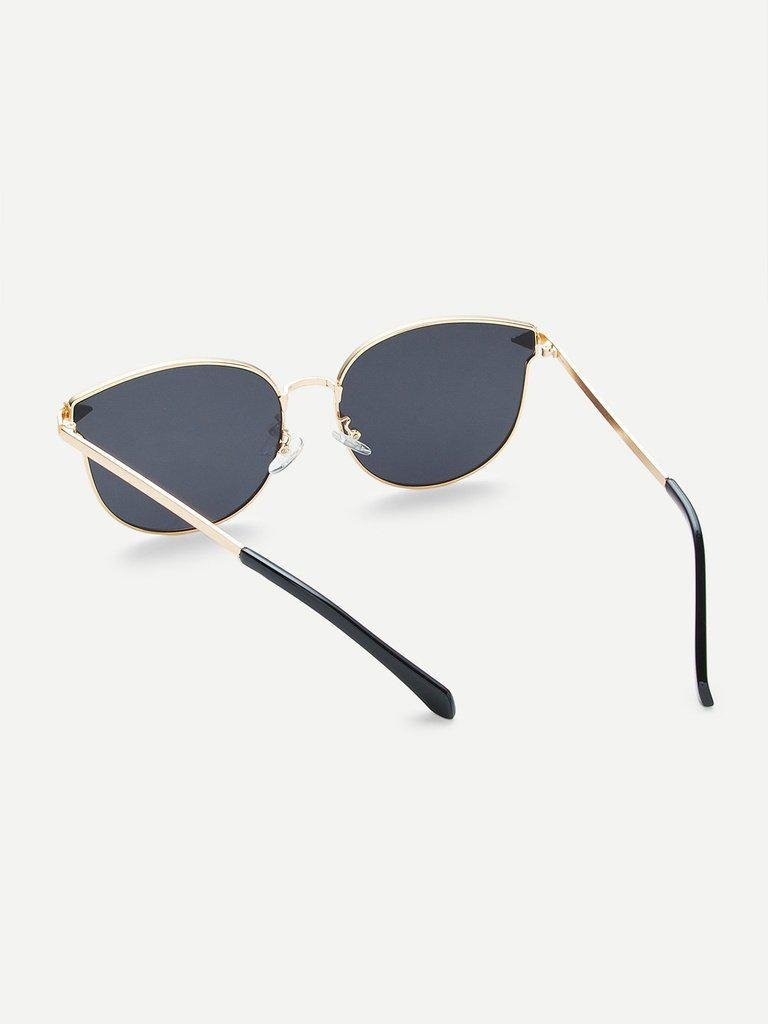 Metal Frame Flat Lens Sunglasses-accessories-Des Mess