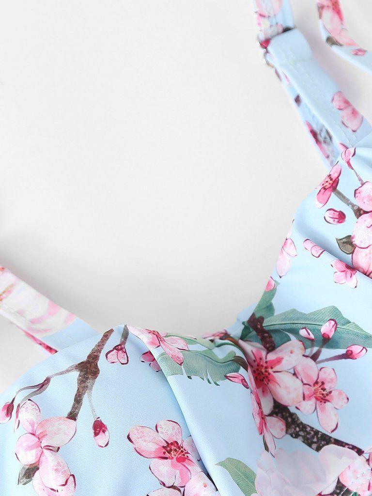 Flower Print Flounce Swimsuit--Des Mess