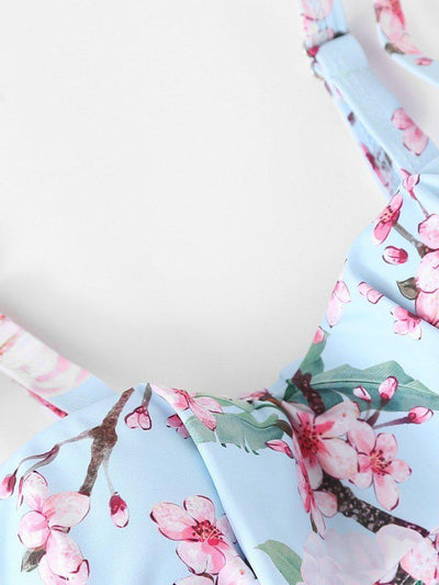 Flower Print Flounce Swimsuit--Des Mess