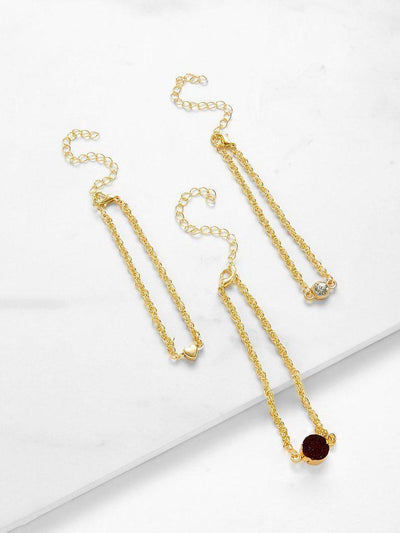 Round & Heart Charm Chain Bracelet--Des Mess
