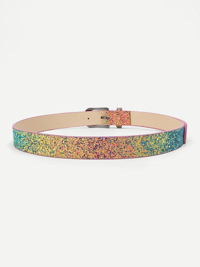 Metal Buckle Sequin Belt-accessories-Des Mess