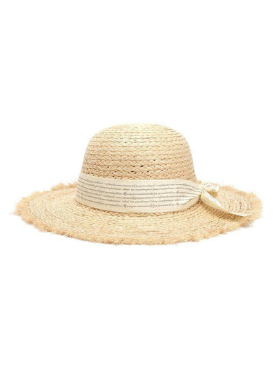 Knot Band Raw Trim Straw Hat-accessories-Des Mess
