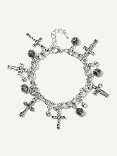 Cross Detail Chain Bracelet--Des Mess