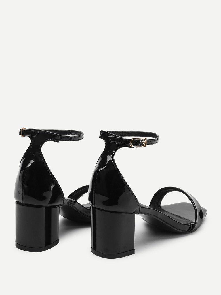 Square Toe Chunky Heeled Sandals-shoes-Des Mess