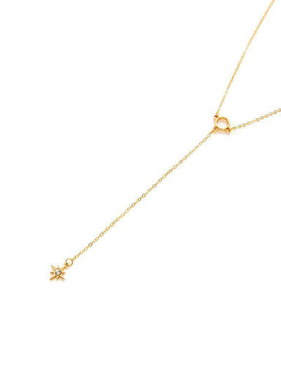 Rhinestone Detail Sun God Y Necklace-jewelry-Des Mess